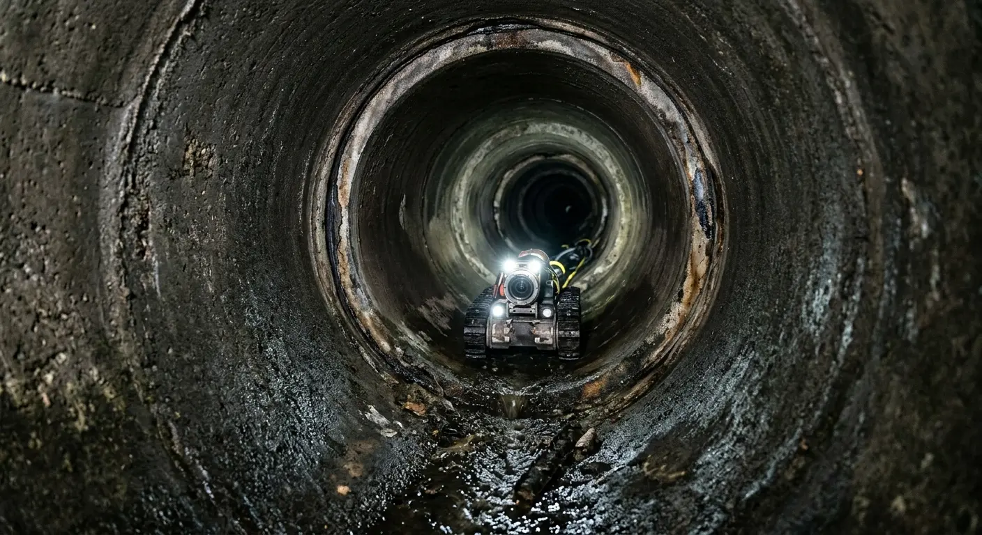 Robotic sewer camera inspecting pipe interior for Sewer Line Repair in Lincoln